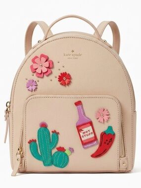 Kate Spade Hot Stuff Tommi Mini Backpack Blush Pink Cactus Chili